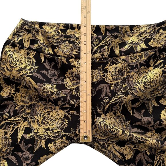 Soft Surroundings Mini Boot Cut Moonstruck Gold Metallic Floral Pull On Stretch - Picture 8 of 13